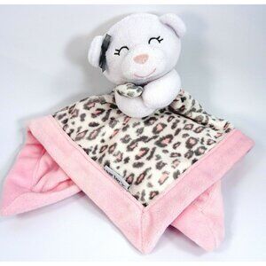 Carter's Lovey Baby Safety Blanket White Bear Plush Pink Leopard Print